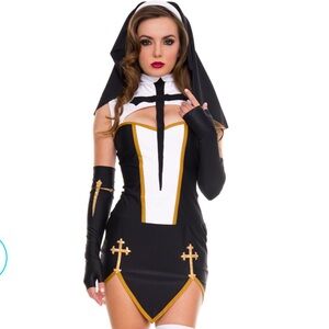 Spirit Black and White Dress with Gold Accents